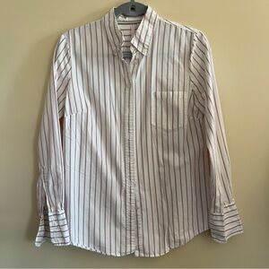 Vintage 90’s Rosie Glow cotton White Blouse with Pink & Green Stripes